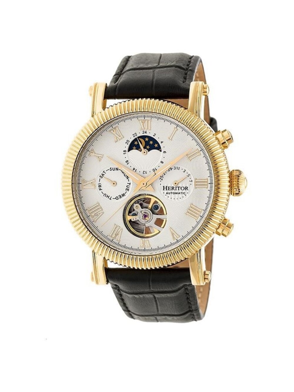 NWT Heritor Winston Automatic White Dial Men's Watch